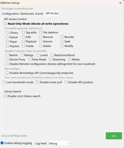 v0.5.3.0 API settings