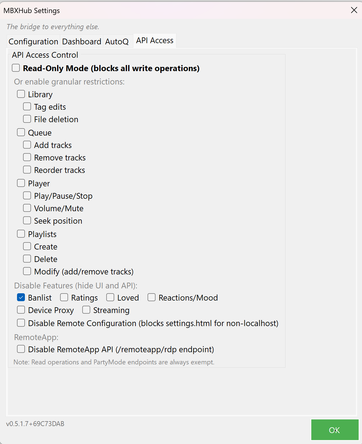 v0.5.1.7 Settings