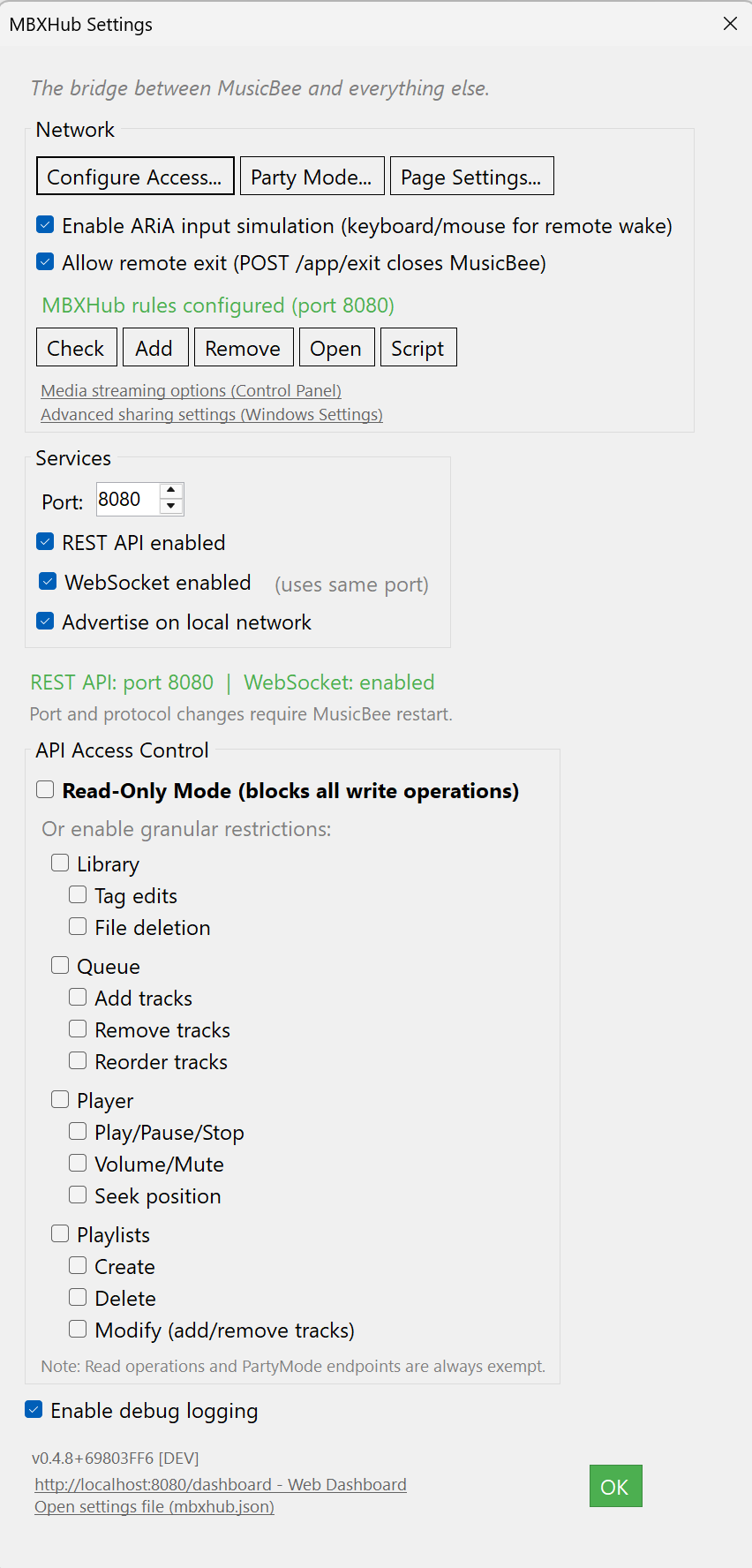 v0.4.8 Settings
